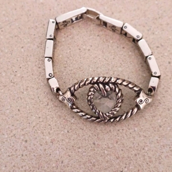 Brighton Crystal Heart Silver Link Bracelet - Picture 1 of 10